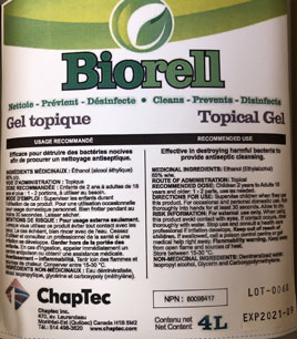 Gel désinfectant pour les mains